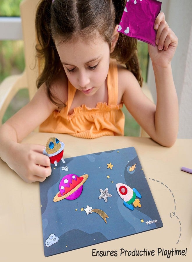 FIRSTCRY INTELLISKILLS مجموعة إنتليسكلز للفنون والحرف اليدوية للأطفال، مجموعة اصنعها بنفسك للأطفال، مجموعة أدوات حرفية للبنات والأولاد من عمر 3 سنوات فما فوق، مجموعة صنع بطاقات بدون فوضى، تعزز الإبداع والمهارات الحركية الدقيقة، هدية عيد ميلاد (المجموعة الشمسية) - Image 3