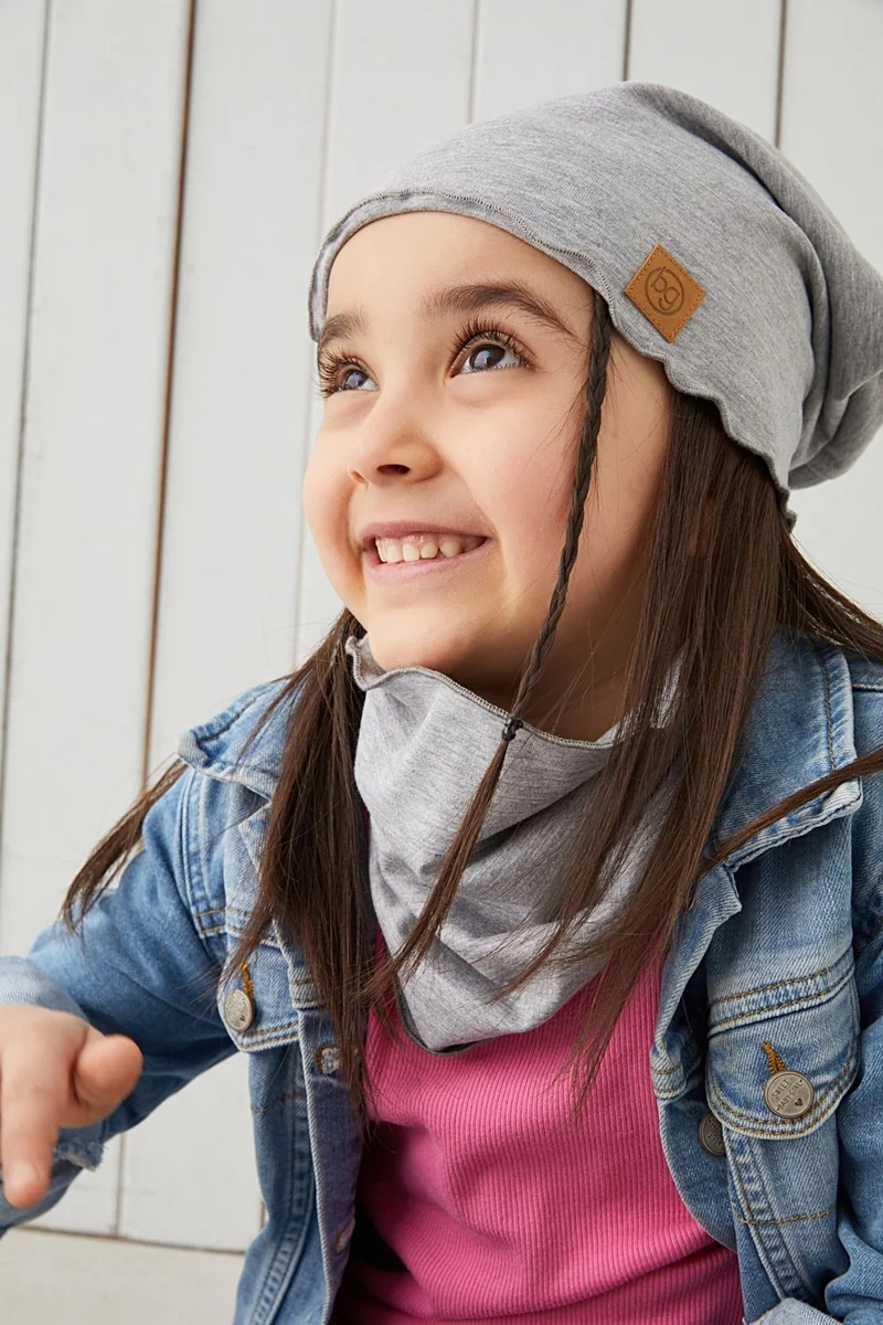 Babygiz Gray Baby Girl Hat Beanie Soft Cotton Combed Cotton