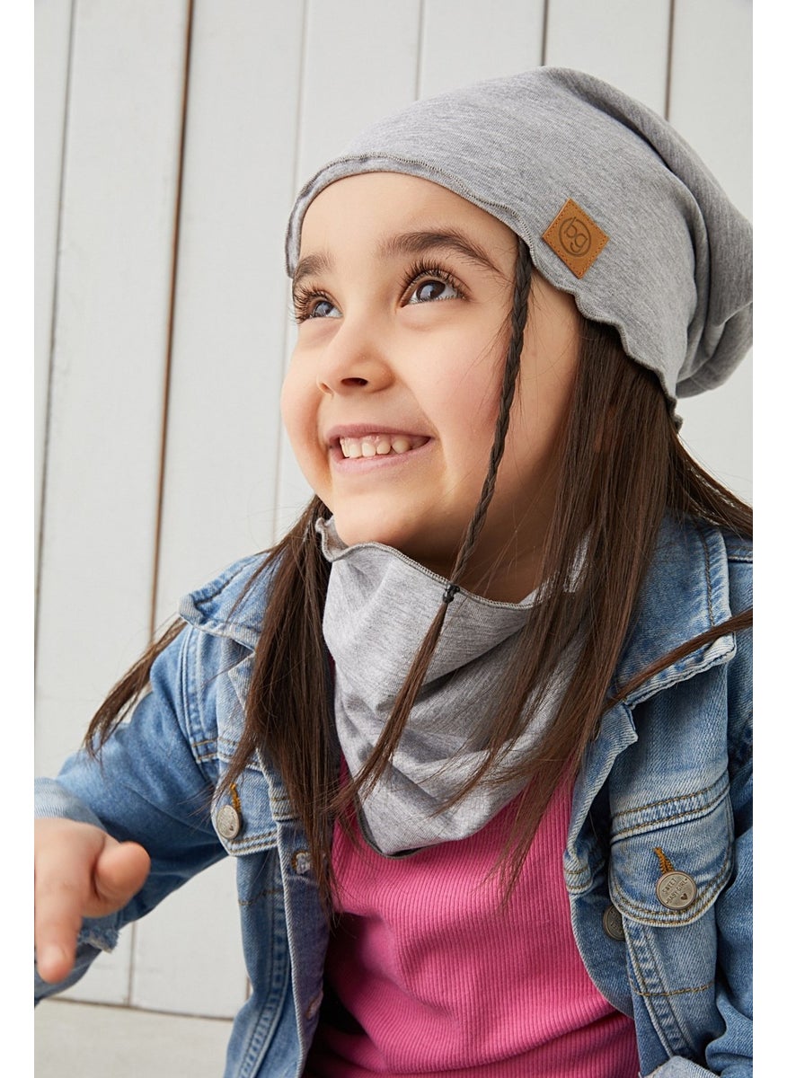 Babygiz Gray Baby Girl Hat Beanie Soft Cotton Combed Cotton  - Image 3