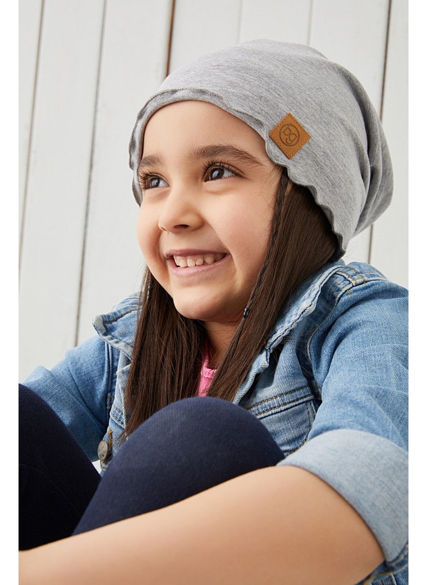 Babygiz Gray Baby Girl Hat Beanie Soft Cotton Combed Cotton  - Image 2