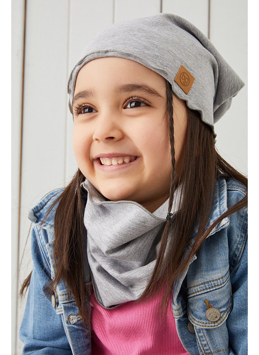 Babygiz Gray Baby Girl Hat Beanie Soft Cotton Combed Cotton  - Image 4