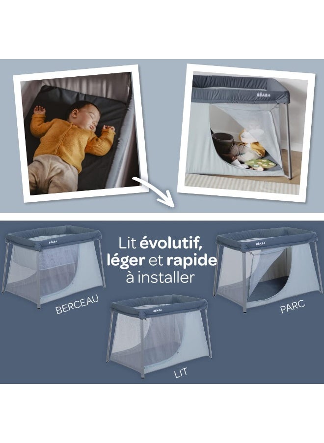 BEABA Béaba, 3-In-1 Travel Cot, Baby Cot, Extra Bed, Playpen, Grows With Your Child, Lightweight 15 Lbs, Foldable, Compact, Carry Bag And Mattress Included, Restful Sleep, Mineral Grey  - Image 3
