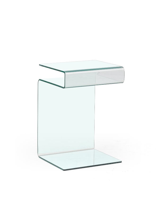 الجدول النهائي للكشك الزجاجي ، طاولات جانب السرير على شكل S لغرفة النوم ، الجدول الجانبي الصغير الحديث الواضح لغرفة المعيشة ، الكشك الليلي الأريكة - Image 5