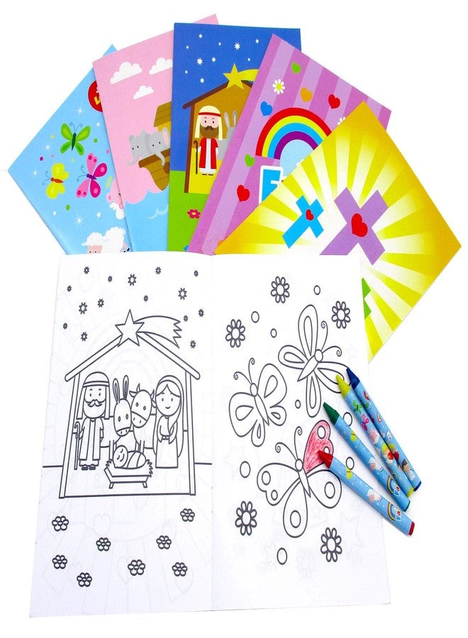 تايني ميلز مجموعة كتب تلوين دينية مسيحية من Tiny Mills للأطفال، تتضمن 12 كتاب تلوين و48 قلم تلوين، مثالية لتوزيعها في أكياس الهدايا، أو في مدارس الأحد، أو في برامج المكافآت الصيفية، أو في سلال الهدايا، أو في مهرجانات الكنائس. - Image 2