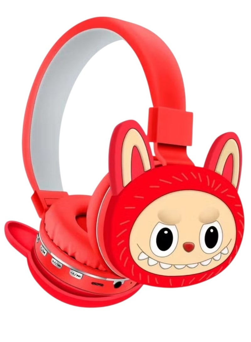 لابوبو سماعات رأس لابوبو اللاسلكية بتقنية البلوتوث للأطفال، قابلة للطي، ومضادة للضوضاء؛ مناسبة لسماعات الرأس الاستريو للأطفال، والهواتف المحمولة، والأجهزة اللوحية