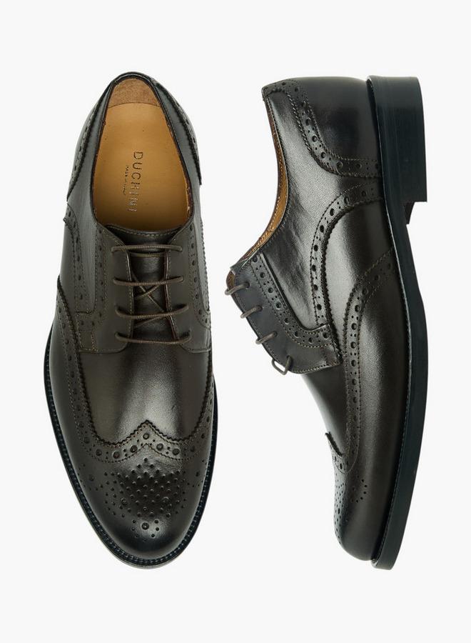 DUCHINI Men Lace-Up Leather Derby Shoes - Image 2