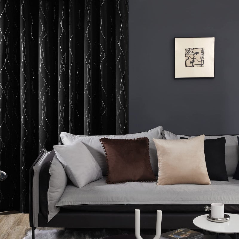 Deconovo Short Blackout Curtains  54 Inch Length  Set of 2 - Energy Efficient Curtains  Light Blocking Window Panels  Curtains for Bedroom (42 x 54 Inch  Black  2 Panels) - Image 3