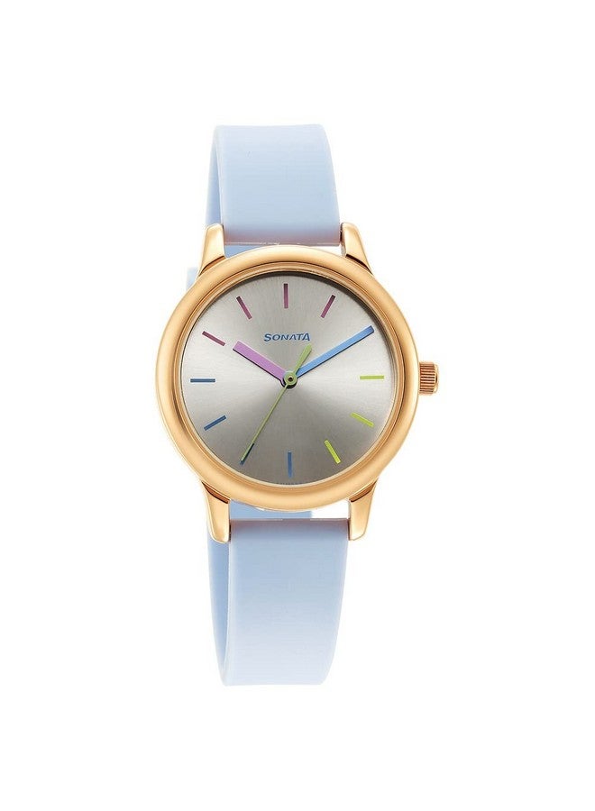 Sonata Splash Silver Dial Women Watch with Plastic Strap-8178WP01 - Image 1
