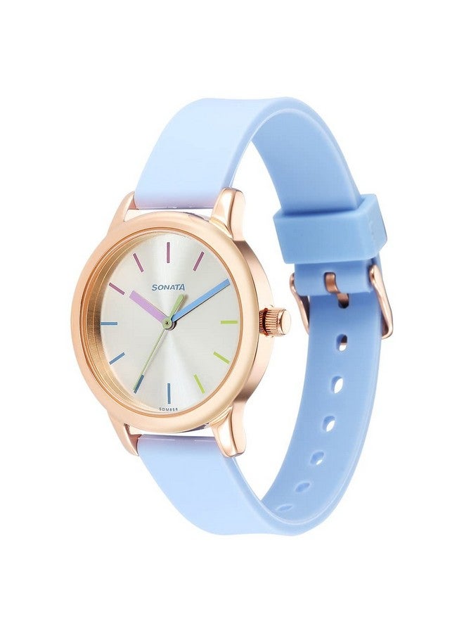 Sonata Splash Silver Dial Women Watch with Plastic Strap-8178WP01 - Image 2