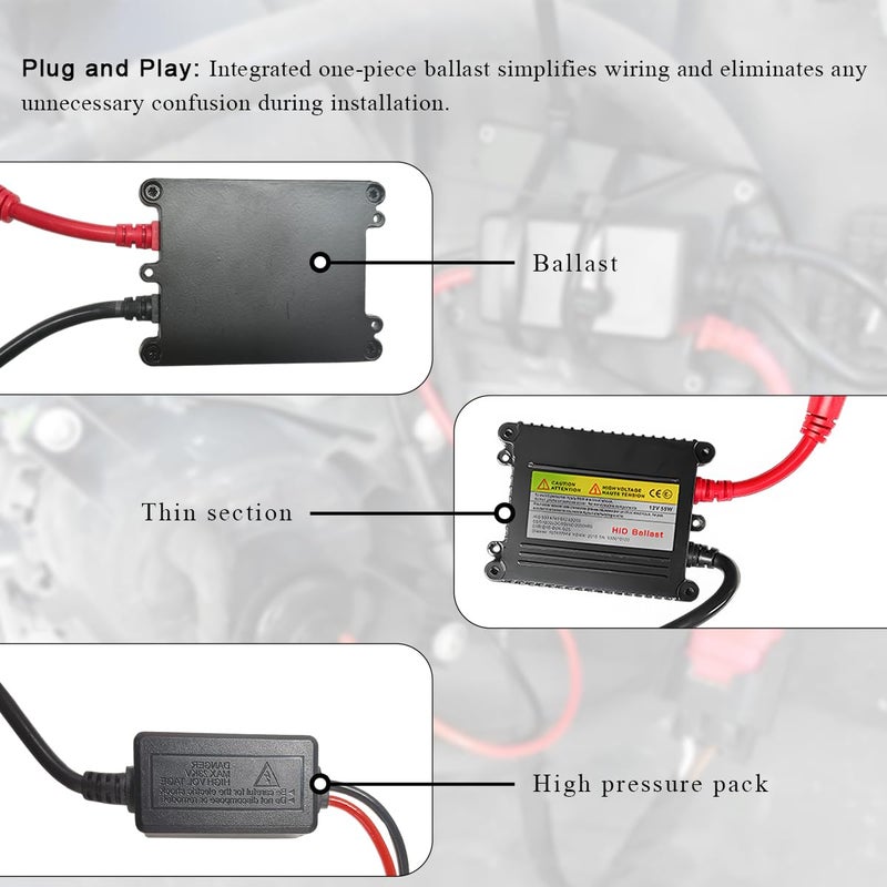 DXNQ 2 PCS DC 12V 55W Xenon HID Ballast, Ultrathin Xenon HID Ballast Control Unit with Igniter Module, DC Headlight Stabilizer Control Module Replacement, Car Accessories - Image 4