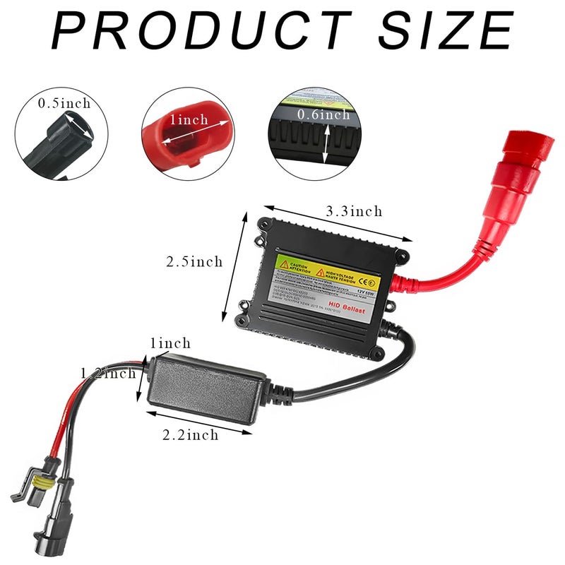 DXNQ 2 PCS DC 12V 55W Xenon HID Ballast, Ultrathin Xenon HID Ballast Control Unit with Igniter Module, DC Headlight Stabilizer Control Module Replacement, Car Accessories - Image 2