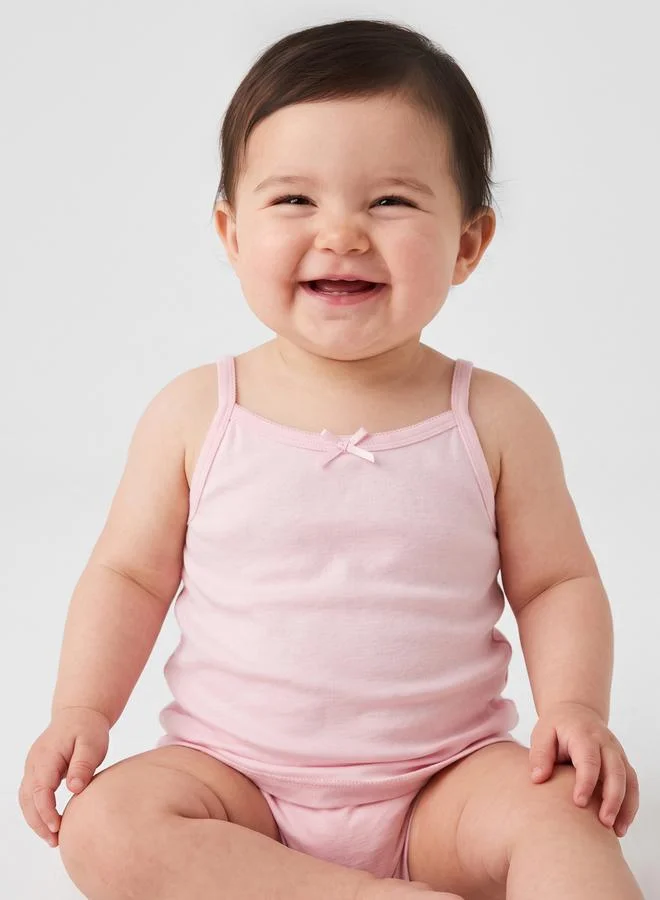 Styli Pack of 3 - Baby Girl Multi-Color Bow Detail Cami Vest