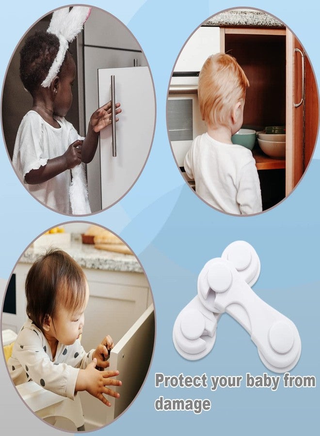 HUNCHA Baby Safety Cabinet Door Locks, Childproof Door Latch for Protecting Kids Toddler and Infant Proofing, Locks with Adhesive, for Drawer Cupboards Fridge Oven Closet & Pantry, White, Pack of 3 - Image 4
