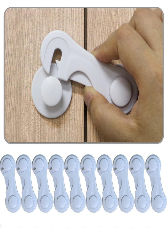HUNCHA Baby Safety Cabinet Door Locks, Childproof Door Latch for Protecting Kids Toddler and Infant Proofing, Locks with Adhesive, for Drawer Cupboards Fridge Oven Closet & Pantry, White, Pack of 3 - Image 1