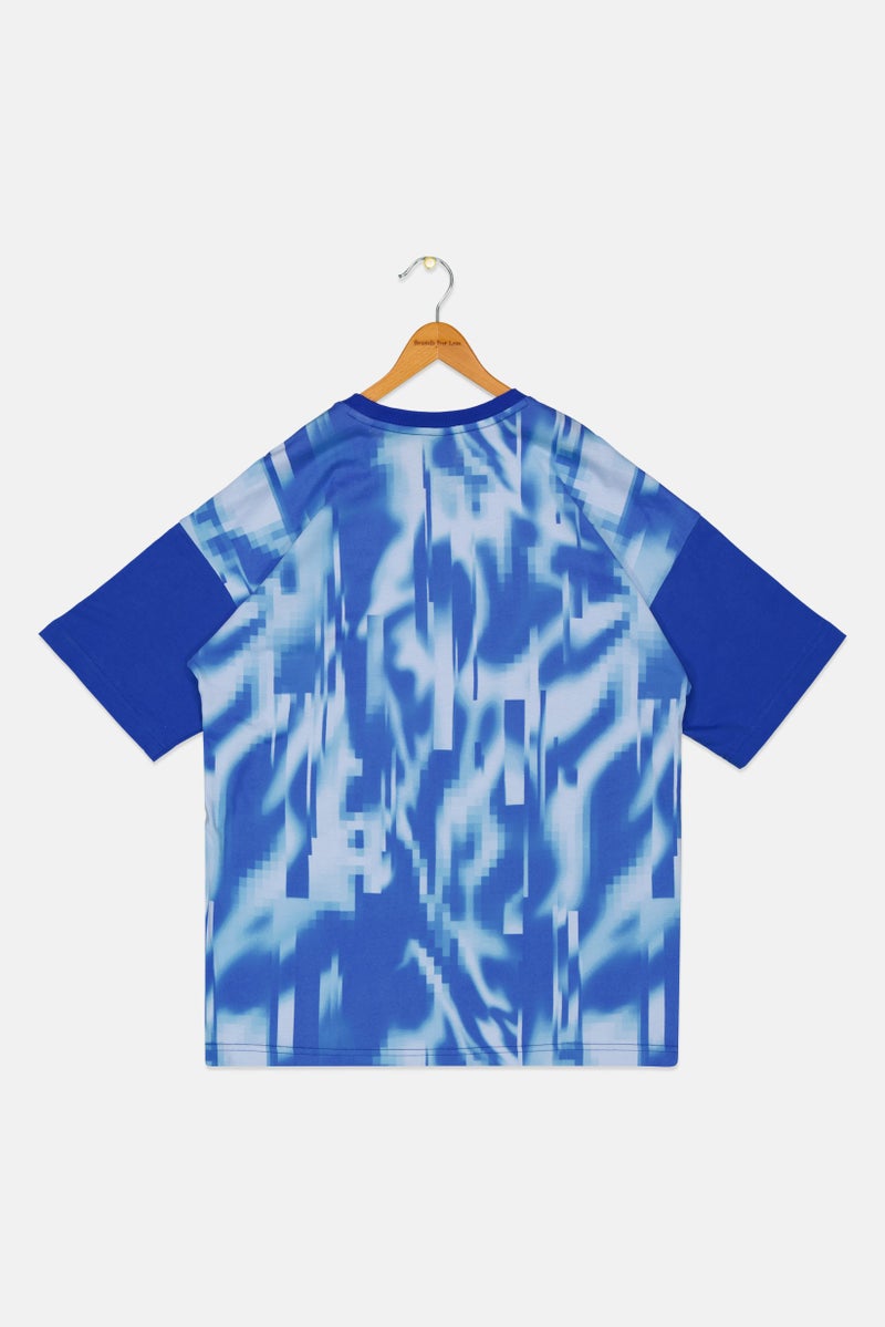 Adidas ملابس رياضية للأطفال الأولاد بأكمام قصيرة مناسبة، تي شيرت خارجي، مجموعة زرقاء - Image 2