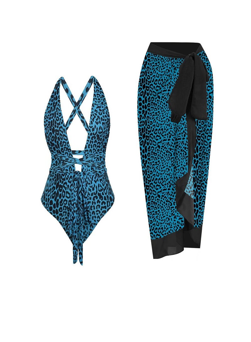 Y&D 2-Piece Women Swimsuit with Skirt Holiday Beach Dress Female Retro Swimwear Vintage Surf Wear Summer - Image 1