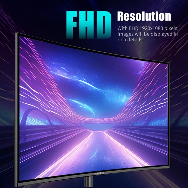 Viewedge 27 inch Curved Gaming Monitor 180Hz 1ms, FHD 1920x1080P Computer Monitor,1800R VA Screen, 120% sRGB with FreeSync, Low Motion Blur, HDMI & DP, Built-in Speakers - Image 5