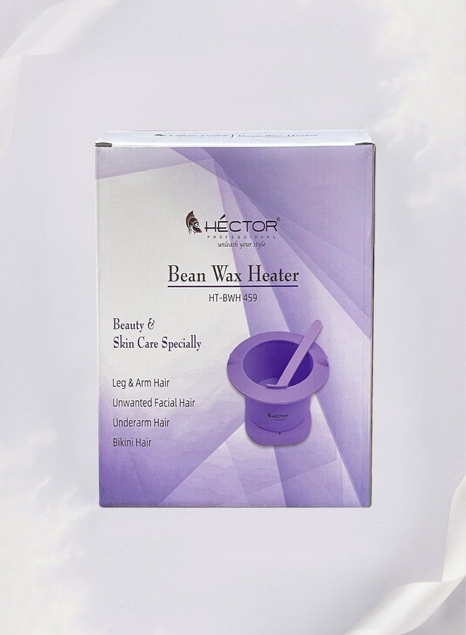 Hector Professional Bean Wax Heater, 400ml Capacity, 5.5-inch Silicon Non-stick Pot, Purple - Image 1