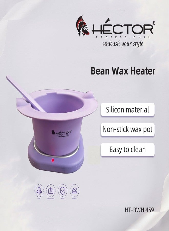 Hector Professional Bean Wax Heater, 400ml Capacity, 5.5-inch Silicon Non-stick Pot, Purple - Image 3