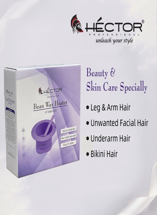 Hector Professional Bean Wax Heater, 400ml Capacity, 5.5-inch Silicon Non-stick Pot, Purple - Image 5