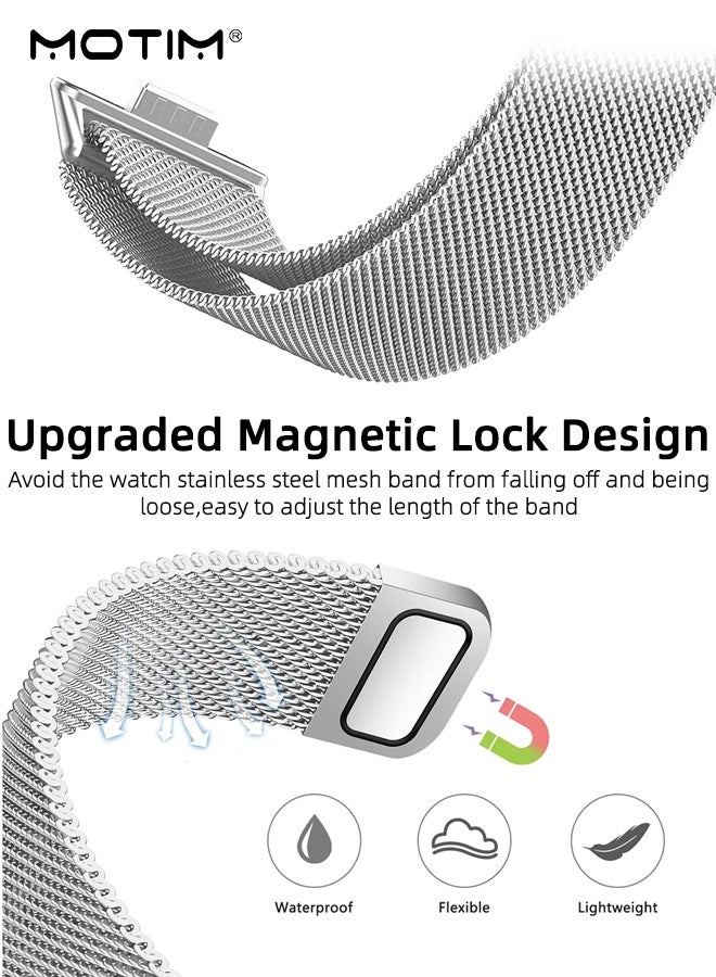 Motim Stainless Steel Milanese Loop Band for Huawei Fit 3/Fit 4/Fit 4 Pro, Adjustable Sports Strap Metal Watchband - Image 2