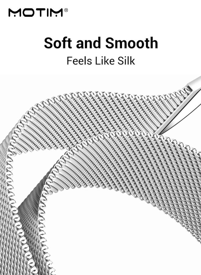 Motim Stainless Steel Milanese Loop Band for Huawei Fit 3/Fit 4/Fit 4 Pro, Adjustable Sports Strap Metal Watchband - Image 5