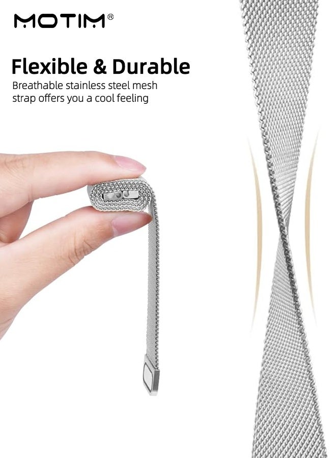 Motim Stainless Steel Milanese Loop Band for Huawei Fit 3/Fit 4/Fit 4 Pro, Adjustable Sports Strap Metal Watchband - Image 4