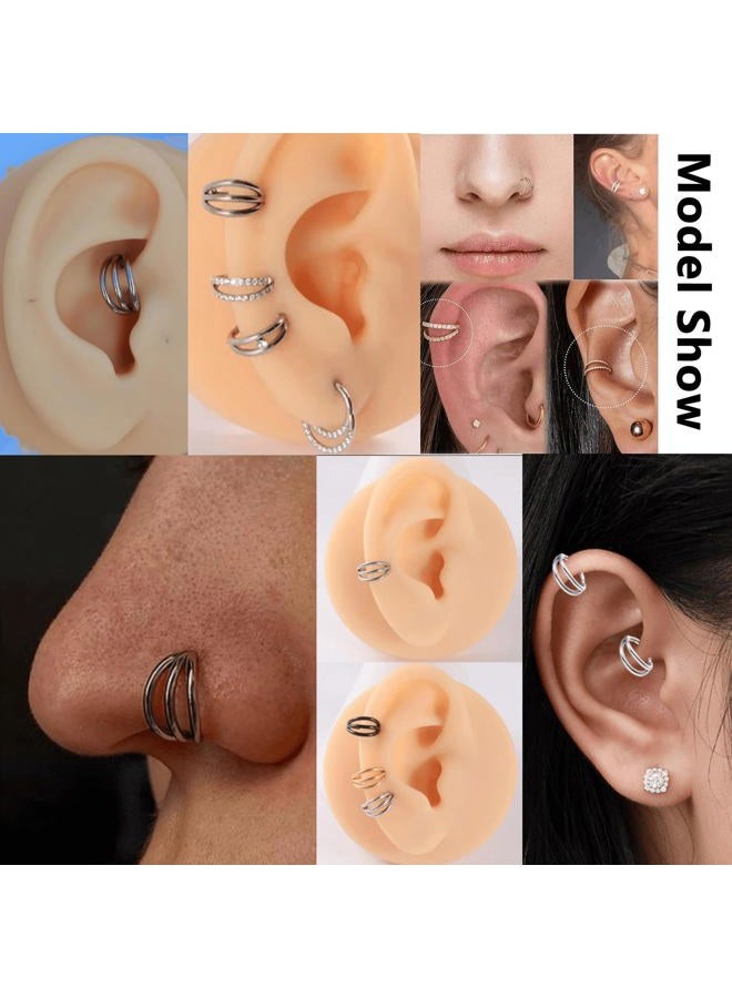 Lantine Helix Daith Cartilage Earring Hoop Stainless Steel 8mm Septum Ring Cute Cz Hinged Segment Tragus Daith Piercing Jewelry - Image 3