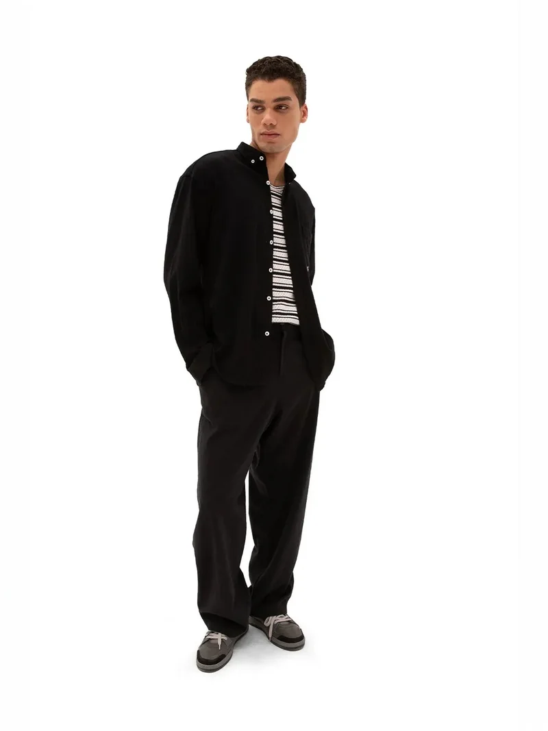 جيستو GIESTO Men's Cotton Long Sleeve Button-Collar Shirt