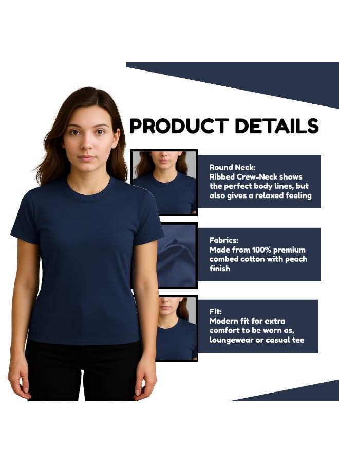 برينت شوب فور مي تي شيرت نسائي ممشط برقبة مستديرة للبالغين، 190 جرام لكل متر مربع، قطن خالص، ألوان أساسية - Image 3