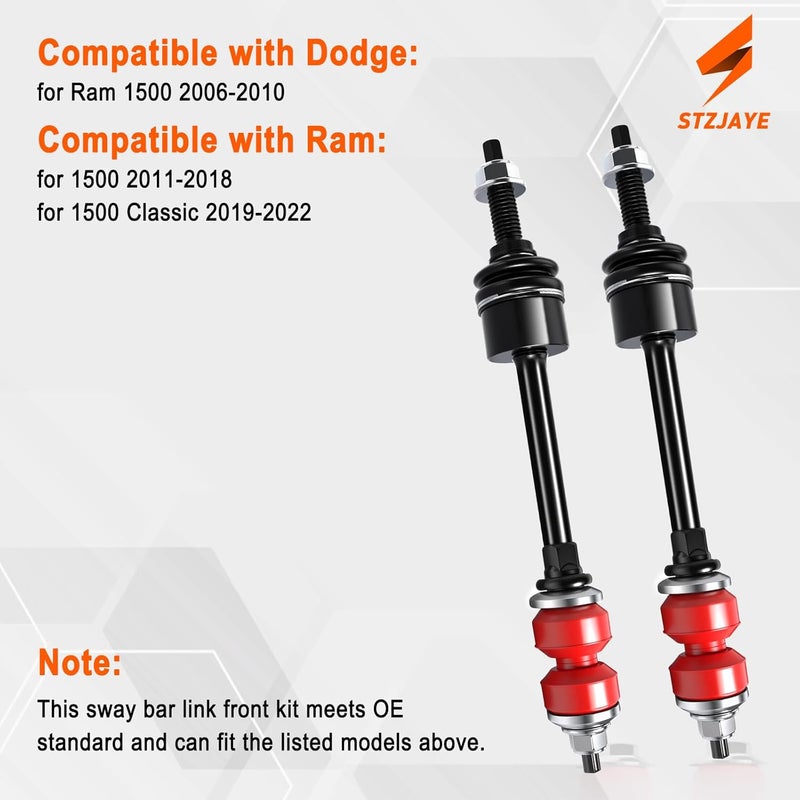 STZJAYE Automotive Replacement Sway Bar Link Kit K80894 for Dodge Ram 1500 (2006-2022) - Image 3