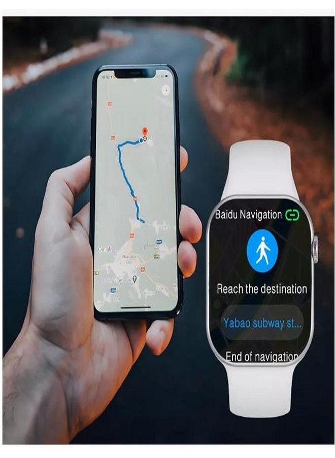 W&O X9 Plus PRO2 Series 10 Wearfit Pro Smart Watch 2.02 Inch SUPER AMOLED Screen Unlock AI Chat GPT GPS NFC Bluetooth V5 Call Wireless Charger - Silver - Image 5