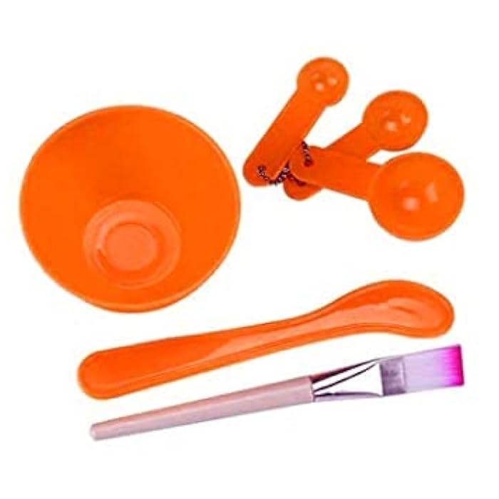 KAVIN Professional Use 6 In 1 Bleach Mixing Tool Kit Bleach Bowl With Spoon, Brush And Stick For Home And Parlour Use Random Colours - Image 1
