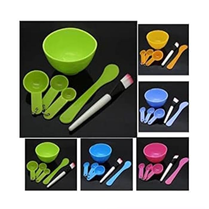 KAVIN Professional Use 6 In 1 Bleach Mixing Tool Kit Bleach Bowl With Spoon, Brush And Stick For Home And Parlour Use Random Colours - Image 5