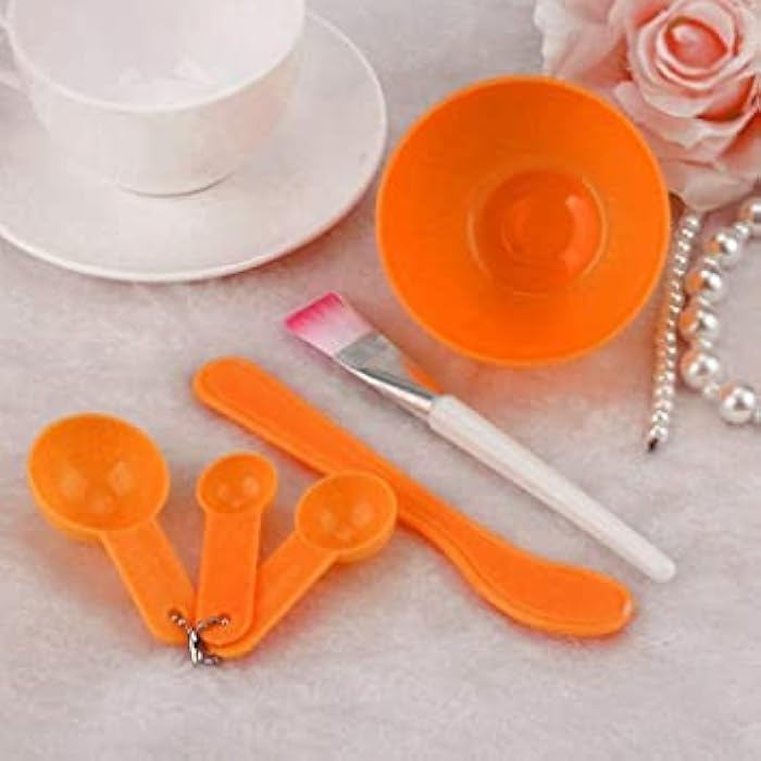 KAVIN Professional Use 6 In 1 Bleach Mixing Tool Kit Bleach Bowl With Spoon, Brush And Stick For Home And Parlour Use Random Colours - Image 2