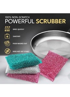 The Crown Choice Kitchen Dish Sponges (1PK = 3 PCs) - Best Scrub Sponge - Non-Scratch Scrubber - Dishwasher Safe - Bulk Thick Basics Sponges - MADE IN KOREA  - Image 3