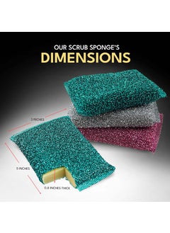 The Crown Choice Kitchen Dish Sponges (1PK = 3 PCs) - Best Scrub Sponge - Non-Scratch Scrubber - Dishwasher Safe - Bulk Thick Basics Sponges - MADE IN KOREA  - Image 4