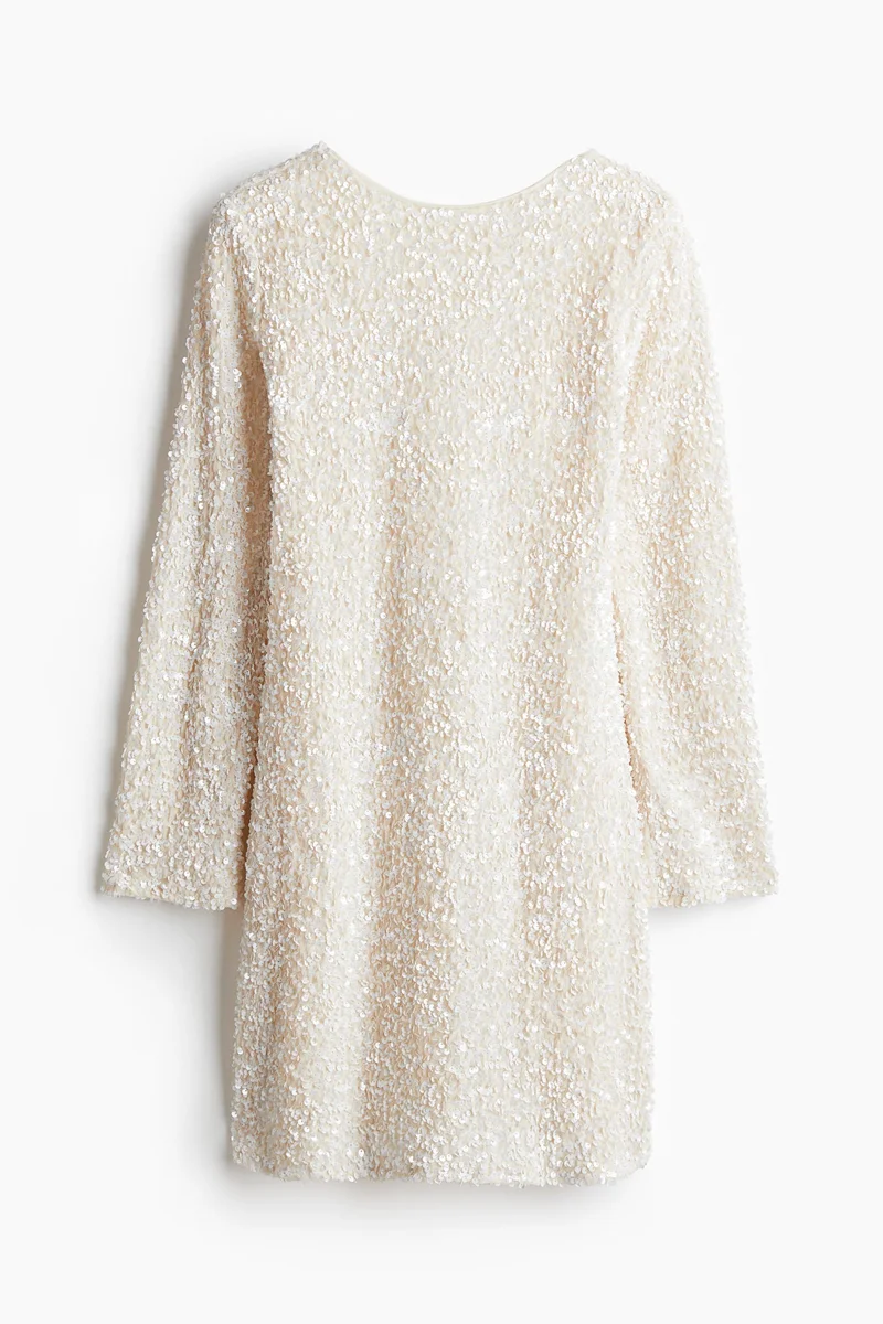 H&M Sequined deep-back dress