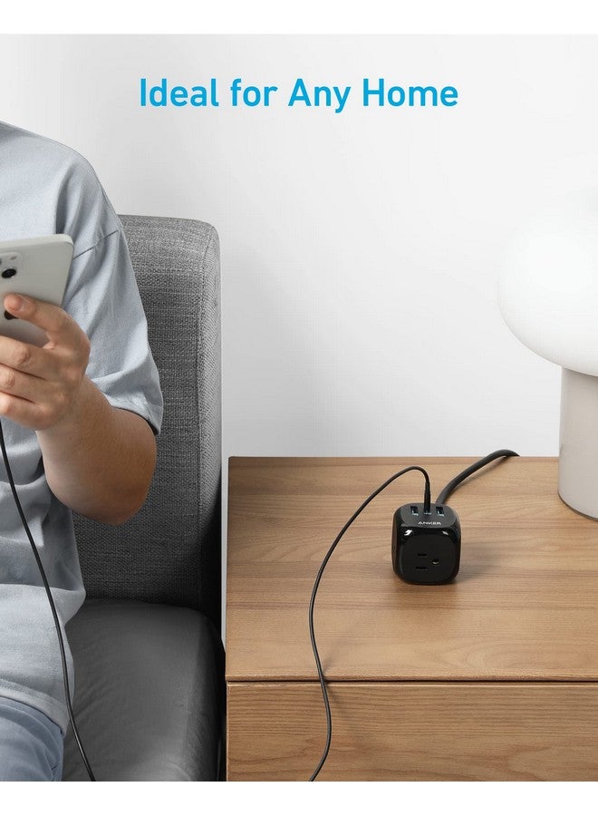 Anker Anker 20W USB C Power Strip, 321 Power Strip with 3 Outlets and USB C Charging for iPhone 15/15 Plus/15 Pro/15 Pro Max, 5 ft Extension Cord, Power Delivery Charging for Dorm Rooms,Home Office(Black)  - Image 3