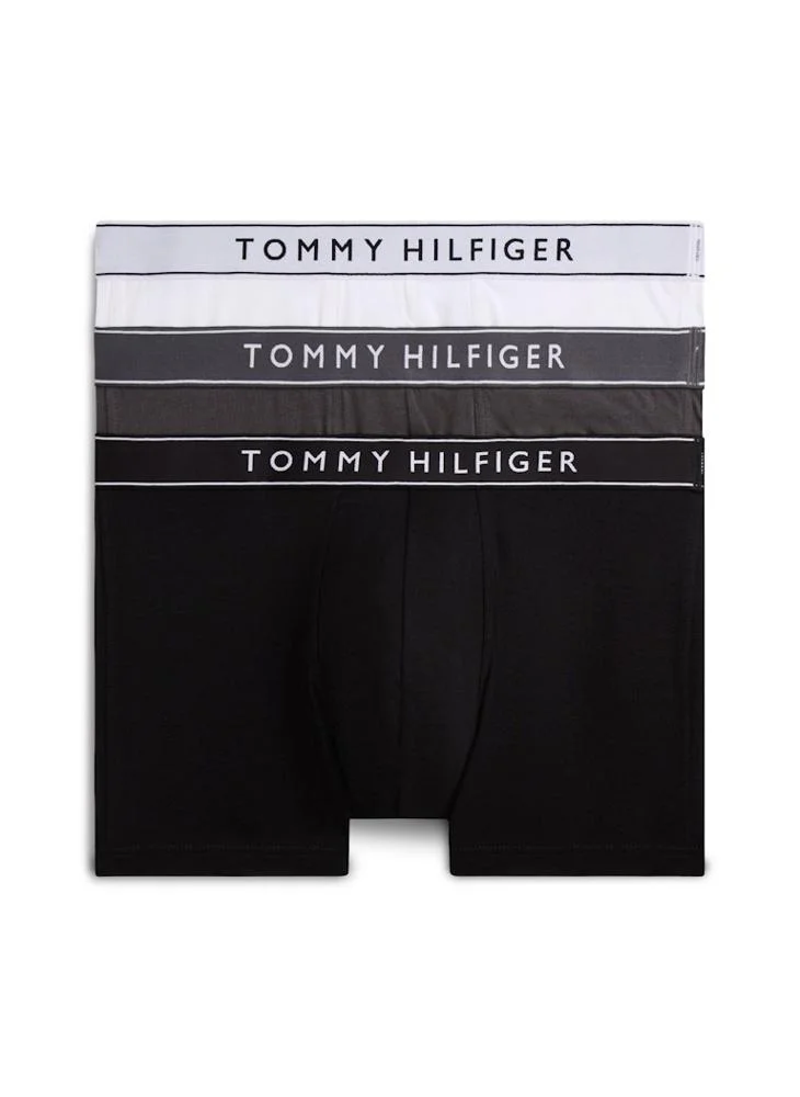 TOMMY HILFIGER 3-Pack Essential Repeat Logo Waistband Trunks