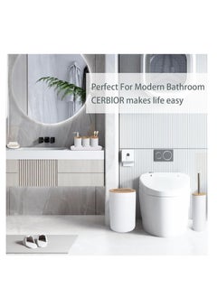 Generic Bamboo Bathroom Accessory Set Includes Soap Dispenser, Toothbrush Holder, Toothbrush Cup, Soap Dish for Decorative Countertop  - Image 4