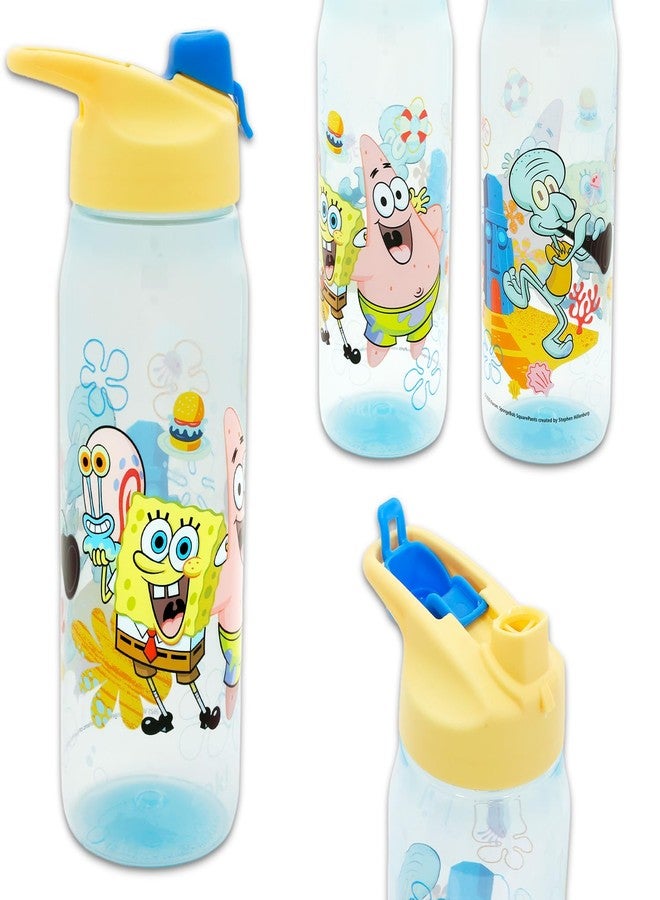 SpongeBob SquarePants Spongebob Water Bottles 3 Pack - Bundle with 3 Reusable Drink Cups for Home, School, Sports, Party Favors Plus Stickers, More | 20 Oz Water Bottles Set - Image 2