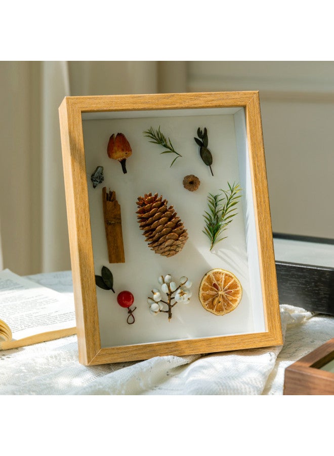 Three-dimensional Hollow Frame Framed 3cm5cm Dried Flower Gift Specimen Diy Photo Frame Display Frame 8 Inch 10 Inch A4-Colour:6inch The Table Can Hold 10.2*15.2cm-brown Hollow 3cm + Free Bottom Cardboard  - Image 5