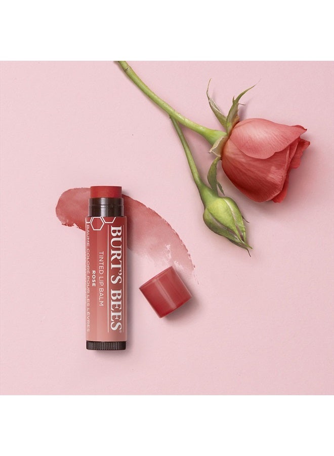 Burt's Bees بلسم شفاه ملون طبيعي 100%، وردي مع زبدة الشيا وشموع نباتية، 0.15 أونصة - Image 4