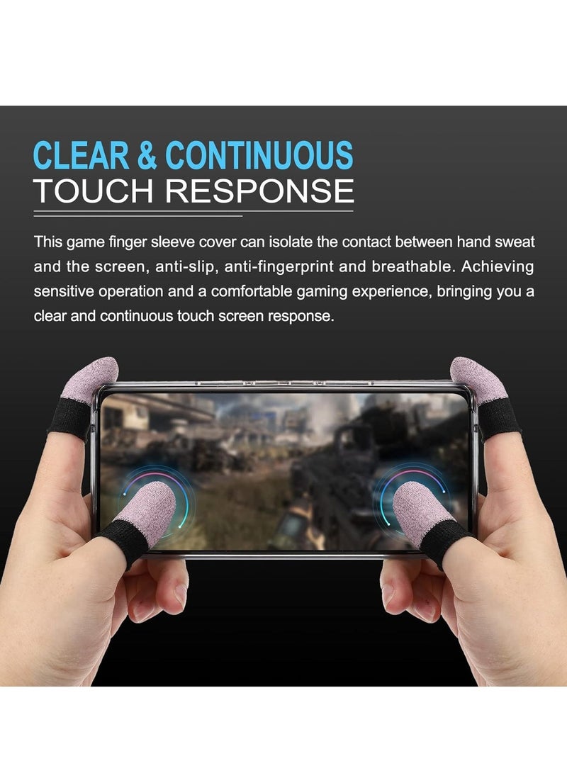 Finger Sleeves for Gaming, Gamer Thumb Sleeves Mobile Gaming Stabilizer Compression Support Sleeve, PUBG Finger Gloves for Gaming Gloves COD Mobile Phone Game Finger Covers Wrap, 5Pairs - Image 2