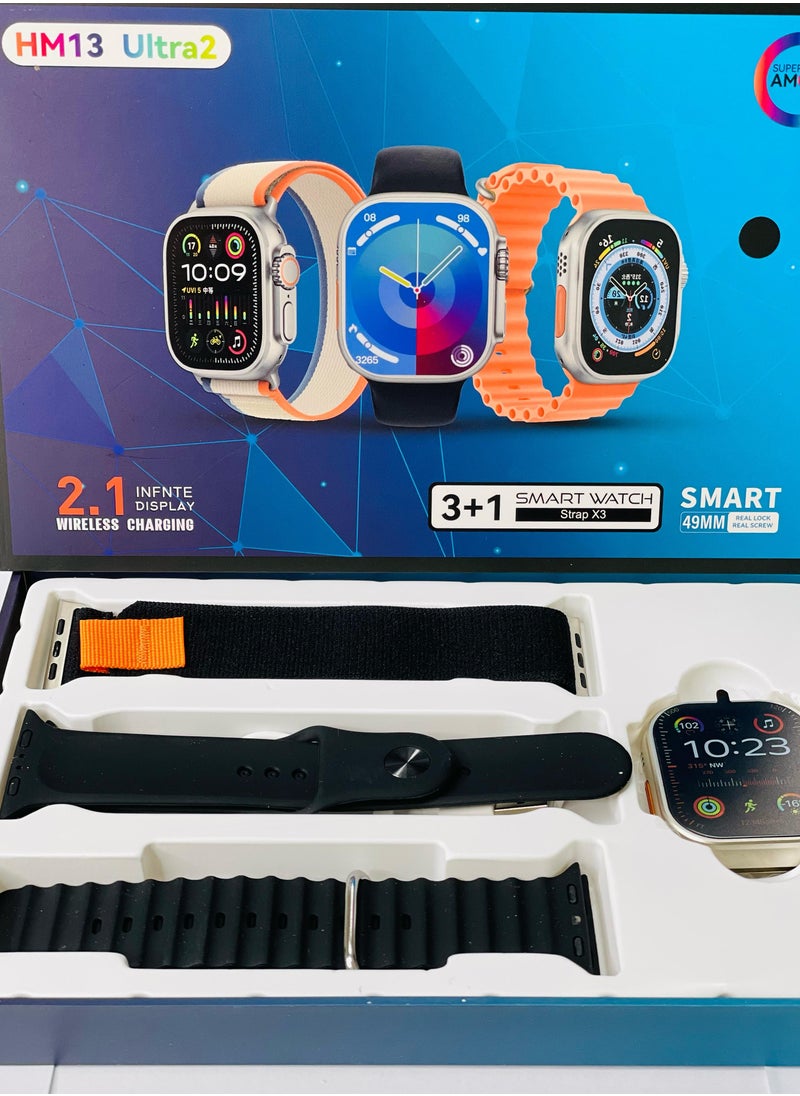 Raxoom 3 + 1 Smart Watch Ultra Touch Color Screen Bluetooth Calling Health and Sports Smartwatch Black  - Image 3