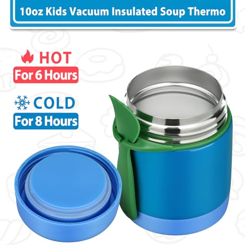 Howeemo 10oz Soup Thermo for Hot Food Kids,Lunch Thermo Kids Food Jar with Spoon Hot Insulated Food Containers,Leak Proof Stainless Steel Wide Mouth Lunch Food Jar for School(Blue) - Image 4