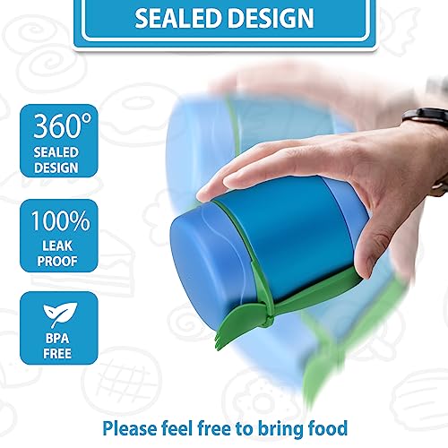 Howeemo 10oz Soup Thermo for Hot Food Kids,Lunch Thermo Kids Food Jar with Spoon Hot Insulated Food Containers,Leak Proof Stainless Steel Wide Mouth Lunch Food Jar for School(Blue) - Image 5