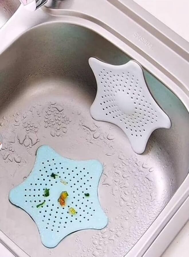 Generic Sink Strainer, 4-Piece Set, Star Shape Design with Drainage Holes, .abe