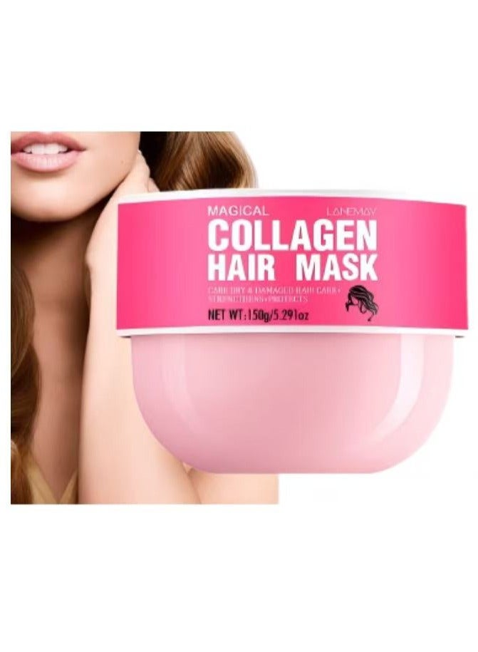Collagen Hair Mask– Deep Nourishing Repair Smooth Shine Hydrating Moisture Care for Dry Damaged Hair